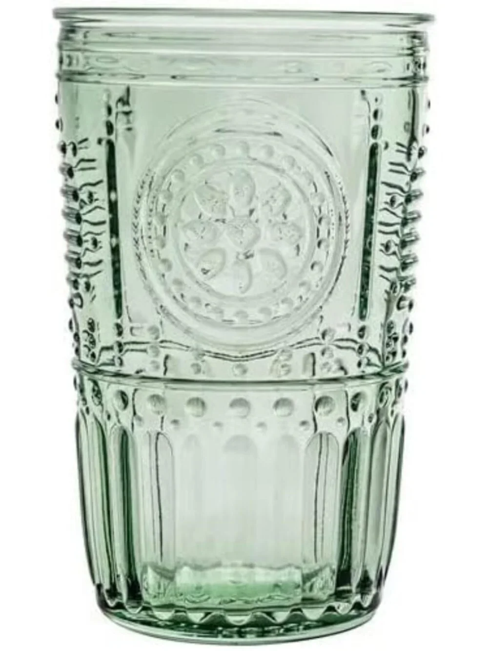 Set of 4 Pastel Green Cooler Glasses, 16 Oz Colored Crystal, Made in Italy
